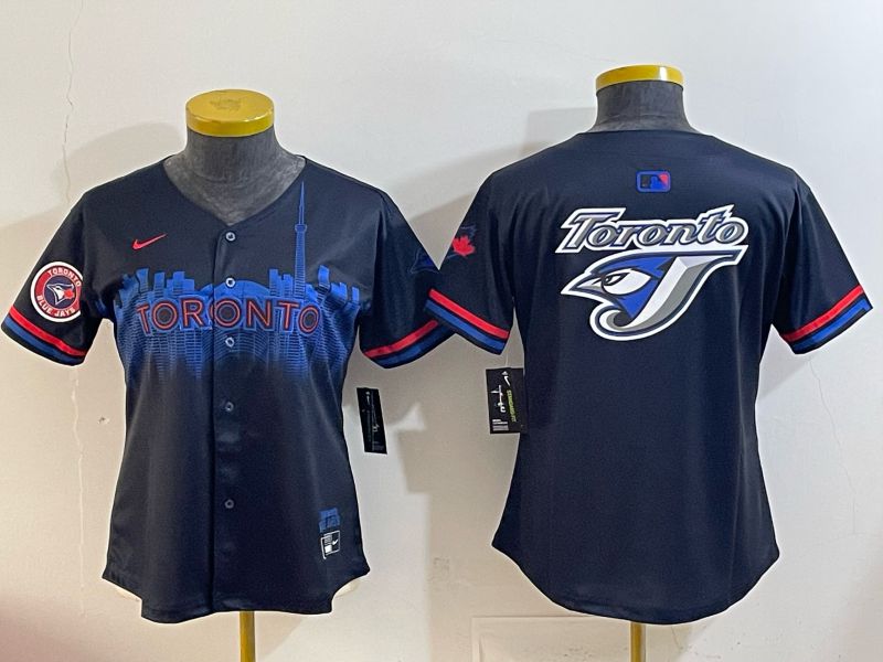 Women 2025 Toronto Blue Jays Blank black Joint Name Nike MLB Jersey style 0010->women mlb jersey->Women Jersey